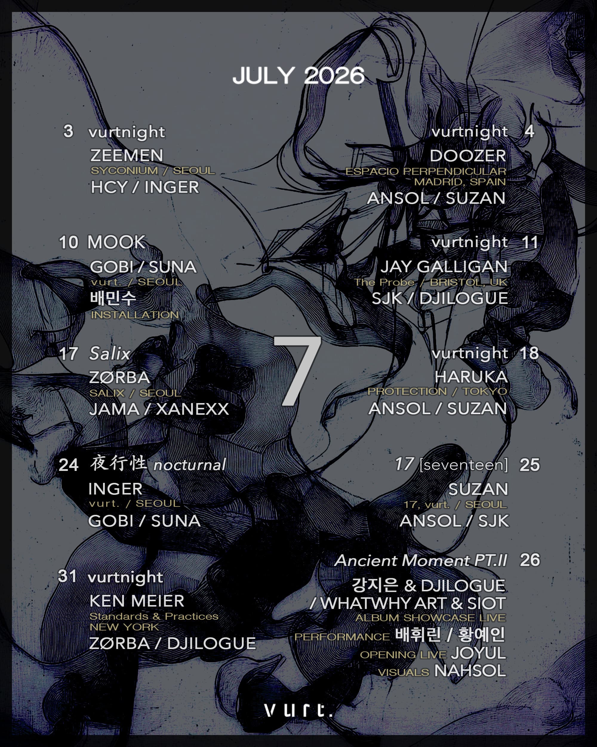 Vurt Schedule July 2026